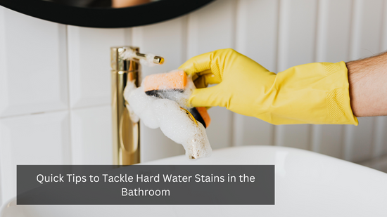 Keep your bathroom spotless by tackling hard water stains the right way.